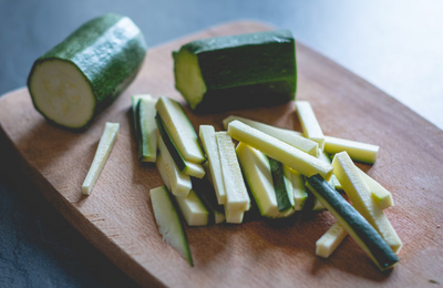 Tossing Roasted or Grilled Zucchini with Infused Olive