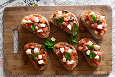 A Toast to Flavor: Elevating Tomato Bruschetta with Basil-Infused Olive Oil